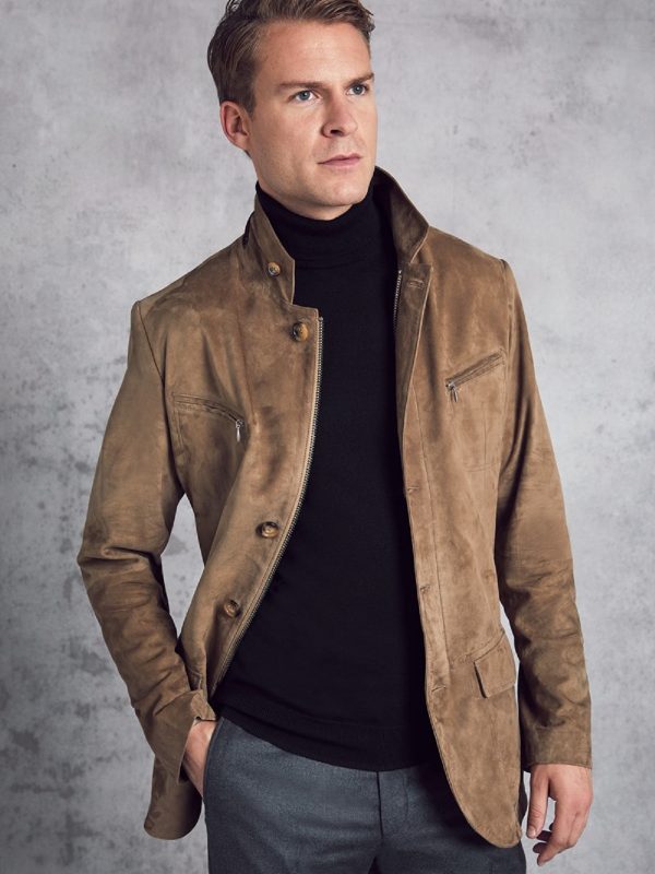 Brown Leather Jacket - Shearling leather