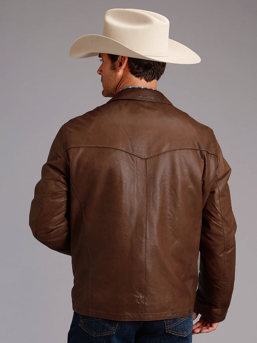 Brown Leather Jacket - Shearling leather