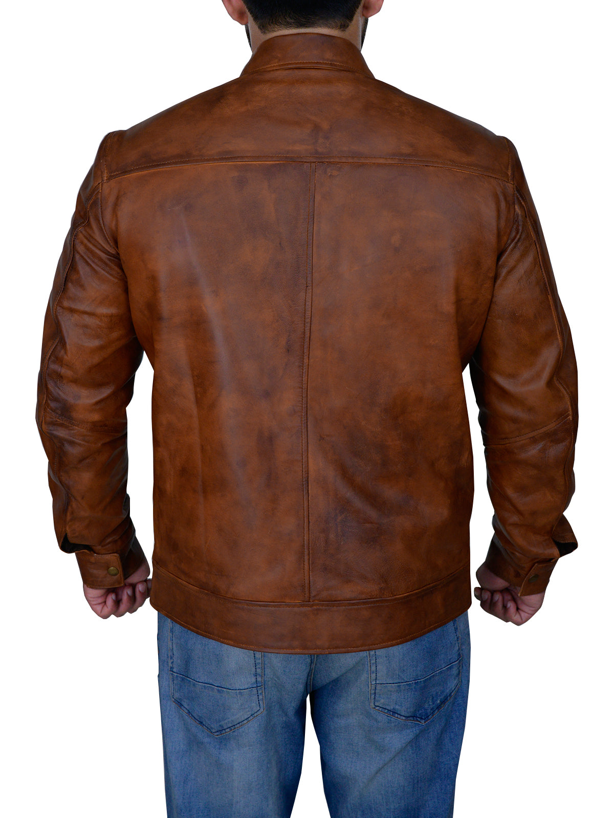 Men’s Distressed Brown Jacket - Shearling leather