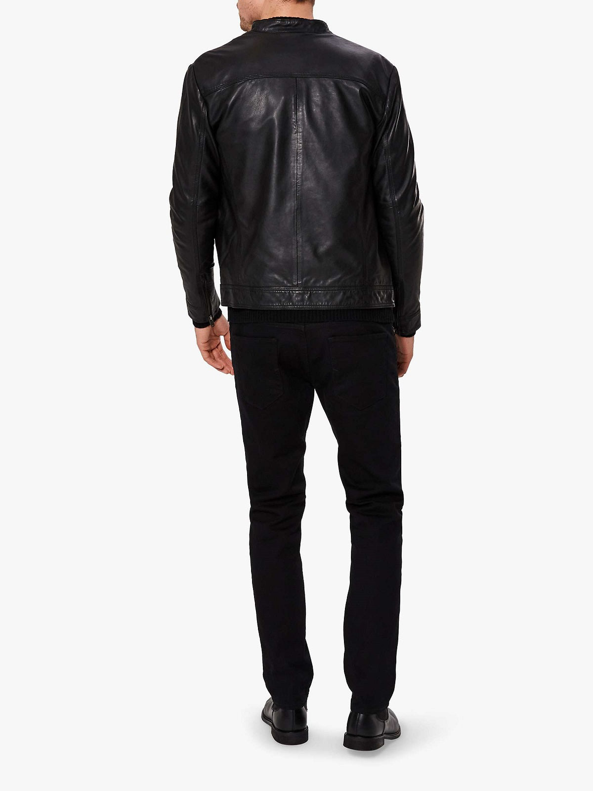 Majestic Black Jacket For Men - Shearling leather