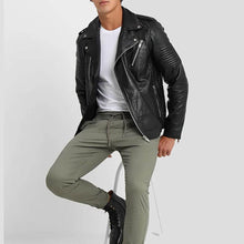 Load image into Gallery viewer, Wesley Black Quilted Leather Jacket - Shearling leather
