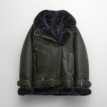 Load image into Gallery viewer, Women RAF Aviator Styled Lambskin Shearling Leather Jacket
