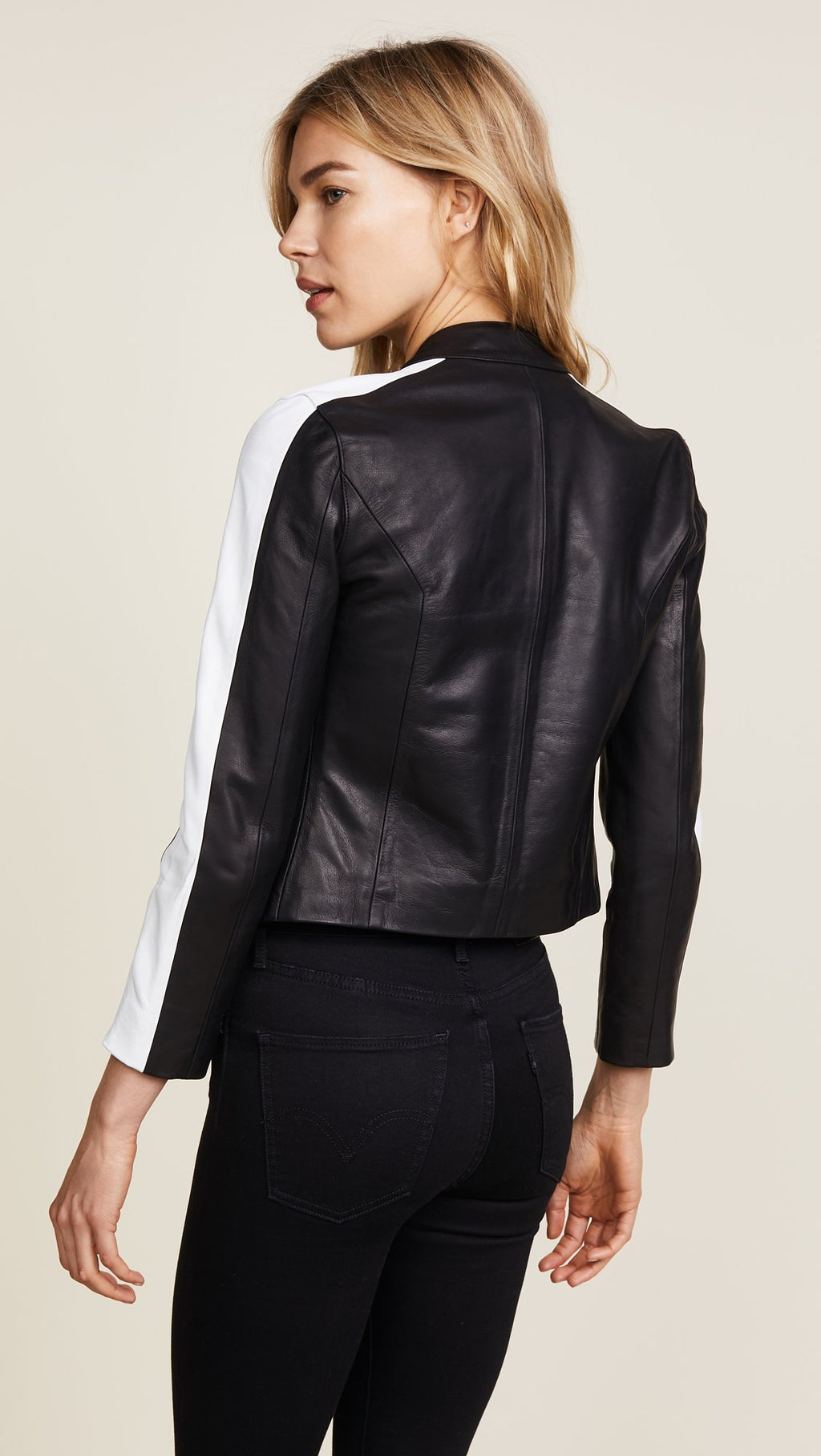Michel Black Racer Leather Jackets - Shearling leather