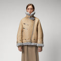 Women's Shearling Aviator Leather Jacket